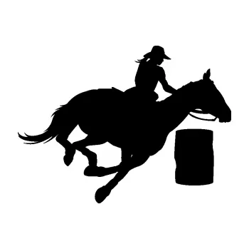Samolepící dekorace SAMOLEPKA Barrel racing 001 pravá cowgirl rodeo (01 - černá) NA AUTO, NÁLEPKA, FÓLIE, POLEP, TUNING, VLASTNÍ TEXT, TISK, AUTOSAMOLEPKY.cz, POLEPY, OBRÁZEK, LOGO, SAMOLEPKY