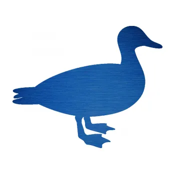 Samolepicí dekorace na vozidlo Kachna 002 pravá (65 - škrábaný kov modrý) SAMOLEPKA NA AUTO, NÁLEPKA, FÓLIE, POLEP, TUNING, VLASTNÍ TEXT, TISK, AUTOSAMOLEPKY.cz, POLEPY, OBRÁZEK, LOGO, 3D STICKERS