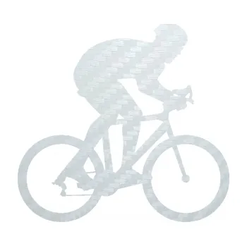 Polep vozidla SAMOLEPKA Cyklista 008 pravá (51 - 3D karbon bílý) NA AUTO, NÁLEPKA, FÓLIE, POLEP, TUNING, VLASTNÍ TEXT, TISK, AUTOSAMOLEPKY.cz, POLEPY, OBRÁZEK, LOGO, SAMOLEPKY