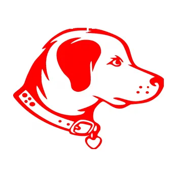 Polep vozidla Pes 058 pravá (74 - Fluorescentní červená) SAMOLEPKA NA AUTO, NÁLEPKA, FÓLIE, POLEP, TUNING, VLASTNÍ TEXT, TISK, AUTOSAMOLEPKY.cz, POLEPY, OBRÁZEK, LOGO, 3D STICKERS