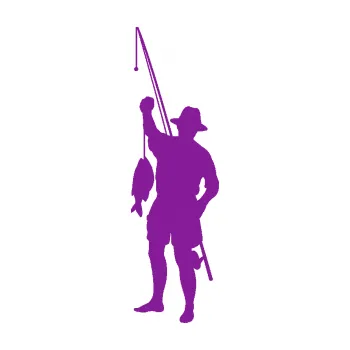 Polep vozidla SAMOLEPKA Rybář 012 levá (14 - fialová) NA AUTO, NÁLEPKA, FÓLIE, POLEP, TUNING, VLASTNÍ TEXT, TISK, AUTOSAMOLEPKY.cz, POLEPY, OBRÁZEK, LOGO, SAMOLEPKY