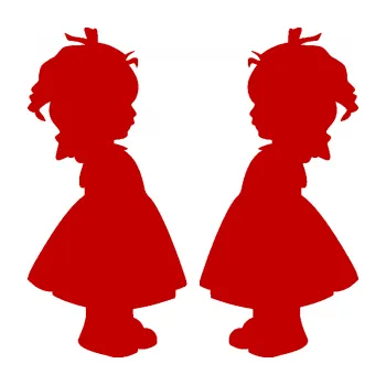 samolepka Dítě v autě 072 dvě holčičky sourozenci (18 - tmavě červená) SAMOLEPKA NA AUTO, NÁLEPKA, FÓLIE, POLEP, TUNING, VLASTNÍ TEXT, TISK, AUTOSAMOLEPKY.cz, POLEPY, OBRÁZEK, LOGO, 3D STICKERS