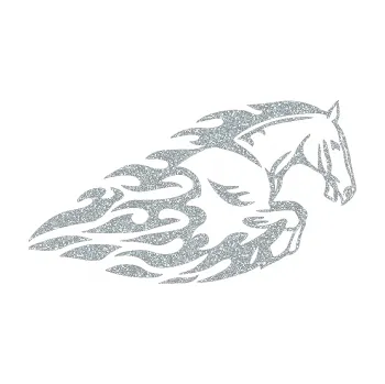 Samolepicí dekorace na vozidlo Animal flames 008 pravá kůň (91 - Ultra Metalic stříbrná metalíza) SAMOLEPKA NA AUTO, NÁLEPKA, FÓLIE, POLEP, TUNING, VLASTNÍ TEXT, TISK, AUTOSAMOLEPKY.cz, POLEPY, OBRÁZEK, LOGO, 3D STICKERS