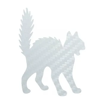 Samolepící dekorace SAMOLEPKA Kočka 013 pravá (51 - 3D karbon bílý) NA AUTO, NÁLEPKA, FÓLIE, POLEP, TUNING, VLASTNÍ TEXT, TISK, AUTOSAMOLEPKY.cz, POLEPY, OBRÁZEK, LOGO, SAMOLEPKY