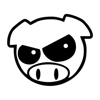 Samolepicí dekorace na vozidlo Rally pig 002 levá (01 - černá) SAMOLEPKA NA AUTO, NÁLEPKA, FÓLIE, POLEP, TUNING, VLASTNÍ TEXT, TISK, AUTOSAMOLEPKY.cz, POLEPY, OBRÁZEK, LOGO, 3D STICKERS