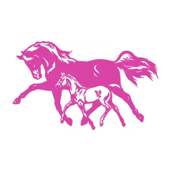 Samolepící dekorace Koníci 003 levá kobylka s hříbětem (16 - růžová) SAMOLEPKA NA AUTO, NÁLEPKA, FÓLIE, POLEP, TUNING, VLASTNÍ TEXT, TISK, AUTOSAMOLEPKY.cz, POLEPY, OBRÁZEK, LOGO, 3D STICKERS