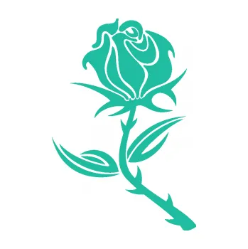 Samolepící dekorace Růže 002 levá (25 - tyrkysová) SAMOLEPKA NA AUTO, NÁLEPKA, FÓLIE, POLEP, TUNING, VLASTNÍ TEXT, TISK, AUTOSAMOLEPKY.cz, POLEPY, OBRÁZEK, LOGO, 3D STICKERS