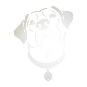 Polep vozidla SAMOLEPKA Pes 119 levá Labrador (82 - odrazková reflexní bílá) NA AUTO, NÁLEPKA, FÓLIE, POLEP, TUNING, VLASTNÍ TEXT, TISK, AUTOSAMOLEPKY.cz, POLEPY, OBRÁZEK, LOGO, SAMOLEPKY