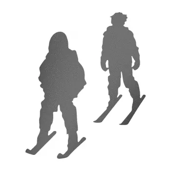 Samolepicí dekorace na vozidlo Lyžař 014 levá (41 - grafitová metalíza) SAMOLEPKA NA AUTO, NÁLEPKA, FÓLIE, POLEP, TUNING, VLASTNÍ TEXT, TISK, AUTOSAMOLEPKY.cz, POLEPY, OBRÁZEK, LOGO, 3D STICKERS