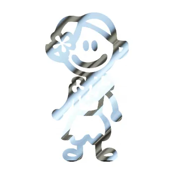 samolepka Cartoon family holka Hawaii (80 - chrom fólie stříbrná zrcadlová) SAMOLEPKA NA AUTO, NÁLEPKA, FÓLIE, POLEP, TUNING, VLASTNÍ TEXT, TISK, AUTOSAMOLEPKY.cz, POLEPY, OBRÁZEK, LOGO, 3D STICKERS