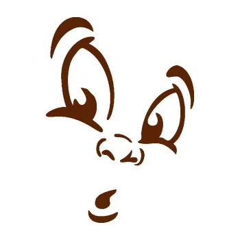 Samolepící dekorace Obličej 002 pravá překvapený (15 - hnědá) SAMOLEPKA NA AUTO, NÁLEPKA, FÓLIE, POLEP, TUNING, VLASTNÍ TEXT, TISK, AUTOSAMOLEPKY.cz, POLEPY, OBRÁZEK, LOGO, 3D STICKERS