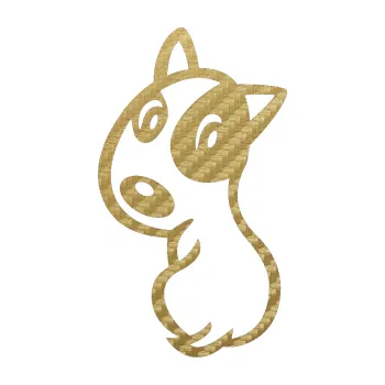 Polep vozidla SAMOLEPKA Pes 060 levá (59 - 3D karbon zlatý) NA AUTO, NÁLEPKA, FÓLIE, POLEP, TUNING, VLASTNÍ TEXT, TISK, AUTOSAMOLEPKY.cz, POLEPY, OBRÁZEK, LOGO, SAMOLEPKY