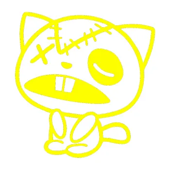 Samolepicí dekorace na vozidlo Kočička bez oka levá (05 - žlutá citron) SAMOLEPKA NA AUTO, NÁLEPKA, FÓLIE, POLEP, TUNING, VLASTNÍ TEXT, TISK, AUTOSAMOLEPKY.cz, POLEPY, OBRÁZEK, LOGO, 3D STICKERS