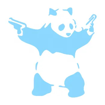 Autodoplněk Samolepka na auto Panda 007 pravá gangster (03 - světle modrá) NÁLEPKA, FÓLIE, POLEPY, TUNING, VLASTNÍ TEXT, TISK, AUTOSAMOLEPKY.cz, SAMOLEPKY, OBRÁZEK, LOGO, VÝROBA, PRODEJ