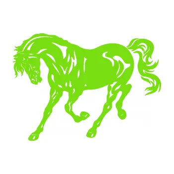 Samolepící dekorace Kůň 056 levá (04 - zelená kawasaki) SAMOLEPKA NA AUTO, NÁLEPKA, FÓLIE, POLEP, TUNING, VLASTNÍ TEXT, TISK, AUTOSAMOLEPKY.cz, POLEPY, OBRÁZEK, LOGO, 3D STICKERS