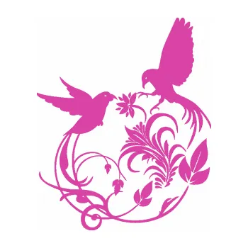 Samolepící dekorace SAMOLEPKA Květina dekor 006 pravá ptáčci (16 - růžová) NA AUTO, NÁLEPKA, FÓLIE, POLEP, TUNING, VLASTNÍ TEXT, TISK, AUTOSAMOLEPKY.cz, POLEPY, OBRÁZEK, LOGO, SAMOLEPKY