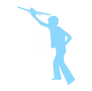 samolepka Děti silueta 003 levá kluk s modelem letadla (03 - světle modrá) SAMOLEPKA NA AUTO, NÁLEPKA, FÓLIE, POLEP, TUNING, VLASTNÍ TEXT, TISK, AUTOSAMOLEPKY.cz, POLEPY, OBRÁZEK, LOGO, 3D STICKERS