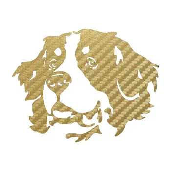 Polep vozidla Pes 131 levá bernský salašnický pes (59 - 3D karbon zlatý) SAMOLEPKA NA AUTO, NÁLEPKA, FÓLIE, POLEP, TUNING, VLASTNÍ TEXT, TISK, AUTOSAMOLEPKY.cz, POLEPY, OBRÁZEK, LOGO, 3D STICKERS