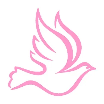 Samolepicí dekorace na vozidlo Holubička 001 pravá (24 - světle růžová) SAMOLEPKA NA AUTO, NÁLEPKA, FÓLIE, POLEP, TUNING, VLASTNÍ TEXT, TISK, AUTOSAMOLEPKY.cz, POLEPY, OBRÁZEK, LOGO, 3D STICKERS