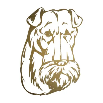 Polep vozidla SAMOLEPKA Pes 006 pravá Knírač (64 - škrábaný kov zlatý) NA AUTO, NÁLEPKA, FÓLIE, POLEP, TUNING, VLASTNÍ TEXT, TISK, AUTOSAMOLEPKY.cz, POLEPY, OBRÁZEK, LOGO, SAMOLEPKY