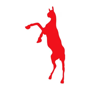 Samolepící dekorace SAMOLEPKA Kůň 016 levá (10 - červená) NA AUTO, NÁLEPKA, FÓLIE, POLEP, TUNING, VLASTNÍ TEXT, TISK, AUTOSAMOLEPKY.cz, POLEPY, OBRÁZEK, LOGO, SAMOLEPKY