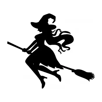 Samolepící dekorace SAMOLEPKA Čarodějnice 003 levá (01 - černá) NA AUTO, NÁLEPKA, FÓLIE, POLEP, TUNING, VLASTNÍ TEXT, TISK, AUTOSAMOLEPKY.cz, POLEPY, OBRÁZEK, LOGO, SAMOLEPKY