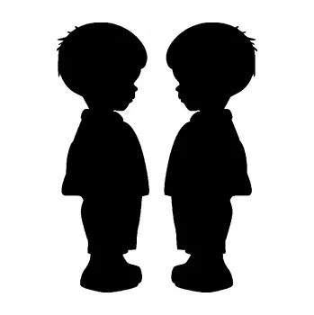 samolepka Dítě v autě 073 dva chlapečci sourozenci (01 - černá) SAMOLEPKA NA AUTO, NÁLEPKA, FÓLIE, POLEP, TUNING, VLASTNÍ TEXT, TISK, AUTOSAMOLEPKY.cz, POLEPY, OBRÁZEK, LOGO, 3D STICKERS