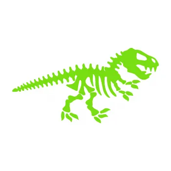 Samolepící dekorace Dinosaurus kostra 001 pravá (04 - zelená kawasaki) SAMOLEPKA NA AUTO, NÁLEPKA, FÓLIE, POLEP, TUNING, VLASTNÍ TEXT, TISK, AUTOSAMOLEPKY.cz, POLEPY, OBRÁZEK, LOGO, 3D STICKERS