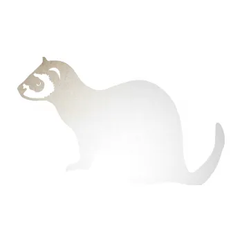 Samolepící dekorace Fretka 001 levá (82 - odrazková reflexní bílá) SAMOLEPKA NA AUTO, NÁLEPKA, FÓLIE, POLEP, TUNING, VLASTNÍ TEXT, TISK, AUTOSAMOLEPKY.cz, POLEPY, OBRÁZEK, LOGO, 3D STICKERS