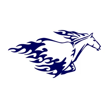 Samolepicí dekorace na vozidlo Animal flames 003 pravá kůň (23 - tmavě modrá) SAMOLEPKA NA AUTO, NÁLEPKA, FÓLIE, POLEP, TUNING, VLASTNÍ TEXT, TISK, AUTOSAMOLEPKY.cz, POLEPY, OBRÁZEK, LOGO, 3D STICKERS