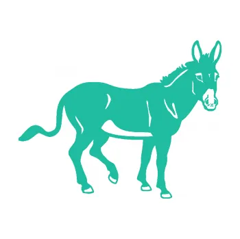 Samolepící dekorace SAMOLEPKA Osel 003 pravá (25 - tyrkysová) NA AUTO, NÁLEPKA, FÓLIE, POLEP, TUNING, VLASTNÍ TEXT, TISK, AUTOSAMOLEPKY.cz, POLEPY, OBRÁZEK, LOGO, SAMOLEPKY