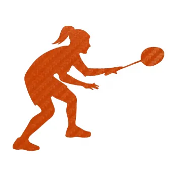 Samolepicí dekorace na vozidlo Badminton 003 pravá (54 - 3D karbon oranžový) SAMOLEPKA NA AUTO, NÁLEPKA, FÓLIE, POLEP, TUNING, VLASTNÍ TEXT, TISK, AUTOSAMOLEPKY.cz, POLEPY, OBRÁZEK, LOGO, 3D STICKERS