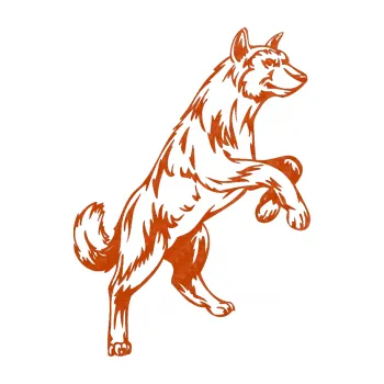 Polep vozidla SAMOLEPKA Pes 025 pravá (54 - 3D karbon oranžový) NA AUTO, NÁLEPKA, FÓLIE, POLEP, TUNING, VLASTNÍ TEXT, TISK, AUTOSAMOLEPKY.cz, POLEPY, OBRÁZEK, LOGO, SAMOLEPKY