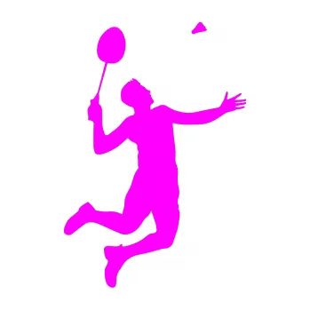 Autodoplněk Samolepka na auto Badminton 001 pravá (72 - Fluorescentní růžová) NÁLEPKA, FÓLIE, POLEPY, TUNING, VLASTNÍ TEXT, TISK, AUTOSAMOLEPKY.cz, SAMOLEPKY, OBRÁZEK, LOGO, VÝROBA, PRODEJ