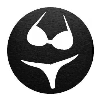 Samolepící dekorace SAMOLEPKA Bikiny smajlík levá (63 - škrábaný kov černý) NA AUTO, NÁLEPKA, FÓLIE, POLEP, TUNING, VLASTNÍ TEXT, TISK, AUTOSAMOLEPKY.cz, POLEPY, OBRÁZEK, LOGO, SAMOLEPKY