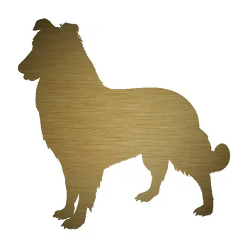 Polep vozidla SAMOLEPKA Pes 084 levá Kolie (64 - škrábaný kov zlatý) NA AUTO, NÁLEPKA, FÓLIE, POLEP, TUNING, VLASTNÍ TEXT, TISK, AUTOSAMOLEPKY.cz, POLEPY, OBRÁZEK, LOGO, SAMOLEPKY