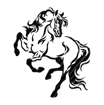 Samolepící dekorace SAMOLEPKA Kůň 049 levá (50 - 3D karbon černý) NA AUTO, NÁLEPKA, FÓLIE, POLEP, TUNING, VLASTNÍ TEXT, TISK, AUTOSAMOLEPKY.cz, POLEPY, OBRÁZEK, LOGO, SAMOLEPKY