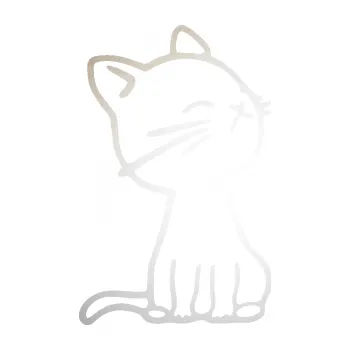 Samolepící dekorace Kočka 016 pravá (82 - odrazková reflexní bílá) SAMOLEPKA NA AUTO, NÁLEPKA, FÓLIE, POLEP, TUNING, VLASTNÍ TEXT, TISK, AUTOSAMOLEPKY.cz, POLEPY, OBRÁZEK, LOGO, 3D STICKERS