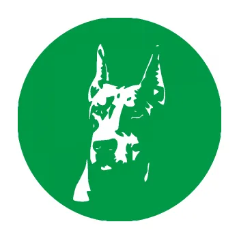 Polep vozidla Pes 142 levá dobrman (12 - zelená) SAMOLEPKA NA AUTO, NÁLEPKA, FÓLIE, POLEP, TUNING, VLASTNÍ TEXT, TISK, AUTOSAMOLEPKY.cz, POLEPY, OBRÁZEK, LOGO, 3D STICKERS