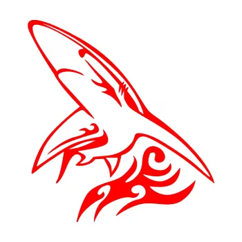 Samolepicí dekorace na vozidlo Animal flames 033 levá žralok (74 - Fluorescentní červená) SAMOLEPKA NA AUTO, NÁLEPKA, FÓLIE, POLEP, TUNING, VLASTNÍ TEXT, TISK, AUTOSAMOLEPKY.cz, POLEPY, OBRÁZEK, LOGO, 3D STICKERS