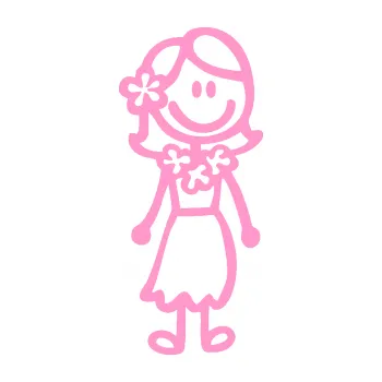 samolepka Cartoon family máma Hawaii (24 - světle růžová) SAMOLEPKA NA AUTO, NÁLEPKA, FÓLIE, POLEP, TUNING, VLASTNÍ TEXT, TISK, AUTOSAMOLEPKY.cz, POLEPY, OBRÁZEK, LOGO, 3D STICKERS