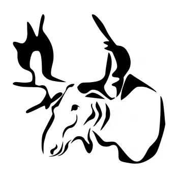 Samolepící dekorace SAMOLEPKA Los 004 levá (01 - černá) NA AUTO, NÁLEPKA, FÓLIE, POLEP, TUNING, VLASTNÍ TEXT, TISK, AUTOSAMOLEPKY.cz, POLEPY, OBRÁZEK, LOGO, SAMOLEPKY