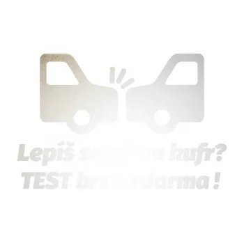 Polep vozidla SAMOLEPKA Lepíš se mi na kufr, Test brzd zdarma (82 - odrazková reflexní bílá) NA AUTO, NÁLEPKA, FÓLIE, POLEP, TUNING, VLASTNÍ TEXT, TISK, AUTOSAMOLEPKY.cz, POLEPY, OBRÁZEK, LOGO, SAMOLEPKY