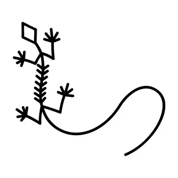 Samolepící dekorace SAMOLEPKA Ještěrka 007 levá (01 - černá) NA AUTO, NÁLEPKA, FÓLIE, POLEP, TUNING, VLASTNÍ TEXT, TISK, AUTOSAMOLEPKY.cz, POLEPY, OBRÁZEK, LOGO, SAMOLEPKY