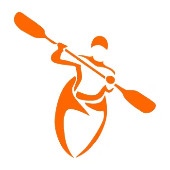 Polep vozidla SAMOLEPKA Kajakář 002 pravá (73 - Fluorescentní oranžová) NA AUTO, NÁLEPKA, FÓLIE, POLEP, TUNING, VLASTNÍ TEXT, TISK, AUTOSAMOLEPKY.cz, POLEPY, OBRÁZEK, LOGO, SAMOLEPKY