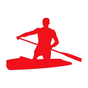 Polep vozidla SAMOLEPKA Kanoista 002 levá (10 - červená) NA AUTO, NÁLEPKA, FÓLIE, POLEP, TUNING, VLASTNÍ TEXT, TISK, AUTOSAMOLEPKY.cz, POLEPY, OBRÁZEK, LOGO, SAMOLEPKY