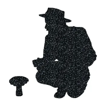 Samolepicí dekorace na vozidlo Houbař 001 levá (85 - Ultra Metalic černá) SAMOLEPKA NA AUTO, NÁLEPKA, FÓLIE, POLEP, TUNING, VLASTNÍ TEXT, TISK, AUTOSAMOLEPKY.cz, POLEPY, OBRÁZEK, LOGO, 3D STICKERS