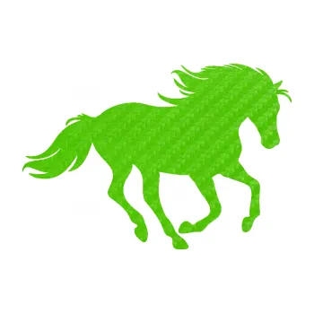 Samolepící dekorace SAMOLEPKA Kůň 071 pravá běžící (58 - 3D karbon zelený kawasaki) NA AUTO, NÁLEPKA, FÓLIE, POLEP, TUNING, VLASTNÍ TEXT, TISK, AUTOSAMOLEPKY.cz, POLEPY, OBRÁZEK, LOGO, SAMOLEPKY