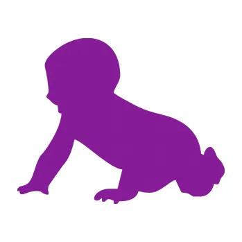 samolepka Dítě v autě 025 levá miminko silueta (14 - fialová) SAMOLEPKA NA AUTO, NÁLEPKA, FÓLIE, POLEP, TUNING, VLASTNÍ TEXT, TISK, AUTOSAMOLEPKY.cz, POLEPY, OBRÁZEK, LOGO, 3D STICKERS