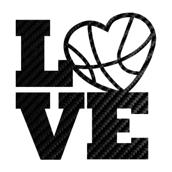 Samolepicí dekorace na vozidlo Love basketbal (50 - 3D karbon černý) SAMOLEPKA NA AUTO, NÁLEPKA, FÓLIE, POLEP, TUNING, VLASTNÍ TEXT, TISK, AUTOSAMOLEPKY.cz, POLEPY, OBRÁZEK, LOGO, 3D STICKERS